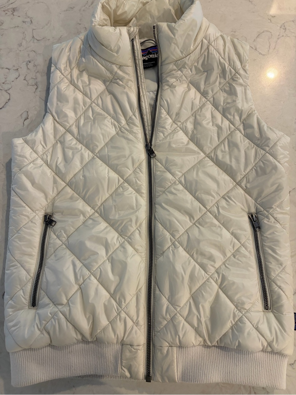 Patagonia White Quilted Insulated Vest